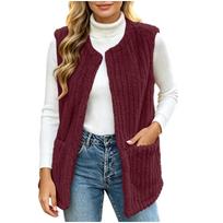 Women's Casual Sleeveless Vest Jacket with Pockets for Everyday Wear XXL black