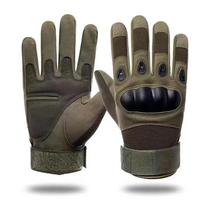 OutdoorTactical Five Fingers Gloves Hard Knuckle Paintball Airsoft Hunting Combat Ridin Motorcycle Glog Hiking Full Finger Glove 20-22CM(7.8-8.2INCH gray