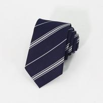 Men's Striped Business Tie, Formal Necktie, 145cm 7cm One Size tamsiai mėlyna