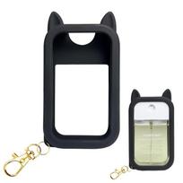 45Ml Silicone Hand Sanitizer Spray Protective Case Portable Keychain With Cute Colorful Ears, Portable And Stylish A4 black