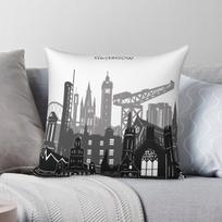 Glasgow Skyline Pillowcase Polyester Linen Velvet Creative Zip Decor Throw Pillow Case Home Cushion Case Wholesale 30X30CM