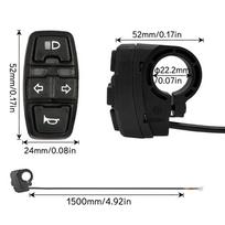 Bicycle 36V/48V Lithium-ion Conversion Horn Headlight Steering Switch black