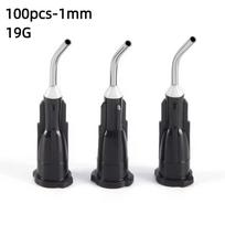 100Pcs Electronic Dispensing Bent Needlepack Dental Bent Dispensing Tips Disposable Composite Applicator A2
