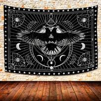Norse Mythology Vikings Tapestry Mysterious Ancient Runes Totem Tapestries Wall Hanging Art for Living Room Bedroom Home Decor 150x100cm(60x40in)