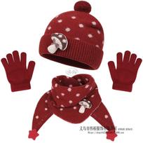 Kids Winter Warm Knitted Set Pom‑pom Hat Scarf Gloves 3‑Pcs Set Or Single Beanie Hat Windproof Ear Protection For Boys Girls Cold Weather Outdoor brown