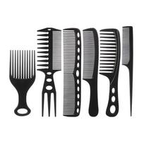 6Pieces Hair Cutting Comb Set,Barber Comb Hair Styling Combs Fine and Wide Teeth Comb Antistatic Hairdressing Comb 1 black