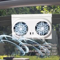 Car Window Fan Solar Powered Cooling Solar Vent Exhaust Fan Effective Quiet Vehicle Air Purifier Enhanced Comfort For Adults CHINA white