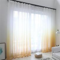 Šiuolaikinės gradiento spalvos langų tiulio užuolaidos svetainei miegamajame Organza Voile užuolaidos Viešbučio apdaila Mėlynos permatomos užuolaidos W100xL200CM(Rod Pocket) white