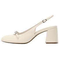Zara Vintage apvalus priekis Sagtis Dekoras Atvira nugara Stambūs kulniukai 7cm Moteriški kulniukai Balti 12802510001 39 white