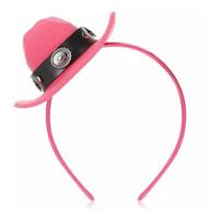 Headdress Cowboy Hat Headband Headwear Festival Hairband Fashion Cowgirl Hat Hair Hoop E pink