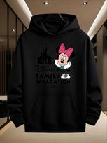 Disney Family Parent-child Outfits Mickey Mouse and Minnie Boys  Girls Men  Women Couples Autumn and Winter Multi-color Hoodies M black