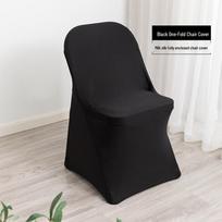 Baltas tempiamas sulankstomos kėdės užvalkalas vestuvėms, banketams, viešbučiams ir restoranams - Apsaugantis nuo dulkių ir dekoratyvus, pilnas padengimas. Folding black