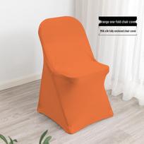 Baltas tempiamas sulankstomos kėdės užvalkalas vestuvėms, banketams, viešbučiams ir restoranams - Apsaugantis nuo dulkių ir dekoratyvus, pilnas padengimas. Folding oranžinė