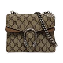 [Pre-Owned] Dionysus Tiger Head Buckle Logo Chain Shoulder Bag Canvas Crossbody Mini - Very Good #1VLVY8S ONE SIZE gray