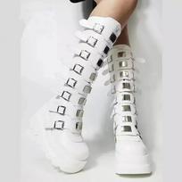 Batai Plokščia Platforma Užtrauktukas Moteriški Guminiai Batai Lietui Žiemai Avalynė Batai-Moteriški Apvalus Pirštas Klumpės Lolita Ruduo Elegantiški Iki Blauzdos Vidurio 39 gray