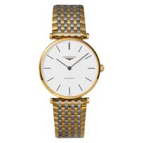 Longines LA GRANDE CLASSIQUE Automatinis Vandeniui Atsparus Safyro Stiklas Baltas Nerūdijančio Plieno Sidabrinis Vyriškas Laikrodis, Atsparus, Stiklas, Ciferblatas, Plienas, Auksas, L4.908.2.12.7