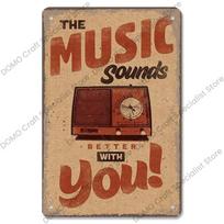 Skardos ženklai Retro muzikos plakatas Metalinis muzikos CD Radijas Gitara Dainininkas Vintažinė metalinė plokštelė Sienų dekoras Muzikos vakarėlis Baras Klubas Svetainė 20x30cm