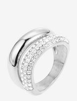 By Jolima - Big Double Crystal Ring - Žiedas - Sidabro