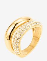 By Jolima - Big Double Crystal Ring - Žiedas - Aukso