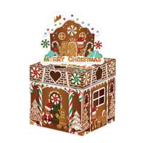 Christmas Money Box for Cash Gift Pull Surprise Money Holder with Snowman/Tree/Santa Card And 50 Pcs Transparent Bags for Home Party Favors B beige