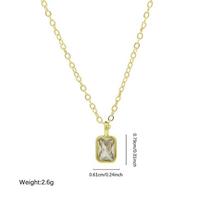 Women's Shiny Gold Tone Necklace Big Geometric Zircon Beaded Jewelry for Thanksgiving Gift Daily Outfit Matching A4 beige