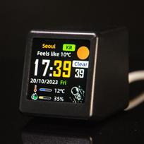 GeekMagic Smalltv-Ultra Smart Gift Desktop Bed Clock WiFi Weather Forecast Station for Desktop Photo Album with Gif Animation