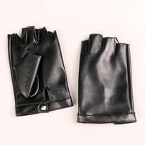New women's dance half-finger leather gloves nightclub women's performance dancing street dance performance leather gloves batch One Size gray