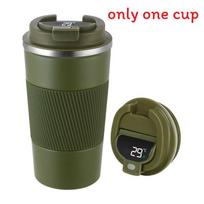 Cs Cosddi kelioninis kavos puodelis su dviguba sienelių izoliacija dovanoms Green Temperature,380ml