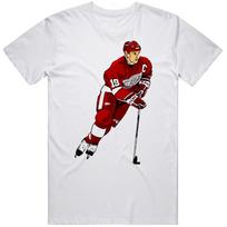 Steve Yzerman Retro Graphic Unisex Cotton White Classic T Shirt XL brown
