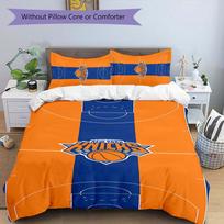 3pcs Knicks logo pattern bedding set duvet cover set includes duvet cover &pillowcases, perfect all season bedroom decoration & gift 135cmx200cm