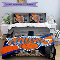 3pcs Knicks logo pattern bedding set duvet cover set includes duvet cover &pillowcases, perfect all season bedroom decoration & gift 135cmx200cm