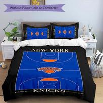 3pcs Knicks logo pattern bedding set duvet cover set includes duvet cover &pillowcases, perfect all season bedroom decoration & gift 135cmx200cm