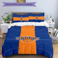 3pcs Knicks logo pattern bedding set duvet cover set includes duvet cover &pillowcases, perfect all season bedroom decoration & gift 135cmx200cm