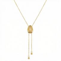 Adjustable Cowboy Hat Necklace Gold Tassel Drawstring Necklace Niche Lariat Sweater Chain  Fashion