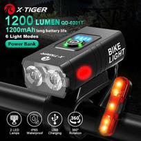 X-TIGER Bike Light Set Front Light with Taillight USB Rechargeable Easy Install 6 Modes Bicycle Accessories for Bicycle Road MTB 7 QD-0201T