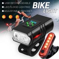 Front Rear Bike Light Set USB Rechargeable 1200LM MTB Headlight LED Taillight for Outdoor Bicycle Night Riding Safety 7 2 T6 Set lights B