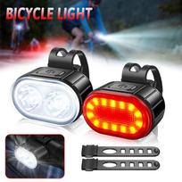 Front Rear Bike Light Set USB Rechargeable 1200LM MTB Headlight LED Taillight for Outdoor Bicycle Night Riding Safety 7 Z30 Set