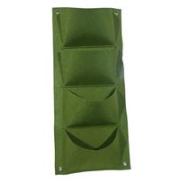 Big Size Non-Woven Fabric Plant Bag 4 Pockets Hanging Vertical Wall Planter  Plant Cultivation Green Vertical black