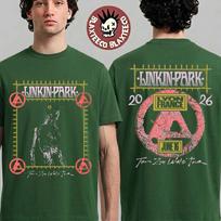 Linkin Park Lyon France 2026 Exclusive City Event Tee At Groupama Stadium On June 16 2026 Green T-Shirt 100 brown