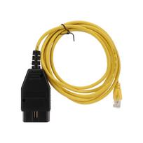 Yellow ENET Coding Cable OBD2 Diagnostic Cable with CD Replacement for F Series 3 Series 5 Series 7 Series GT X3