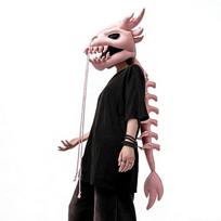 3D Dinosaur Bone Head Hat 80/120CM Plush Dinosaur Costume Funny Cosplay Headwear  Party Outfit 120cm black