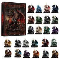 Dragon Ornament Advent Calendar 2026, 24pcs Viking Dragon Blind Box Hanging Decorations for Christmas Home Holiday Party
