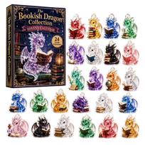 Dragon Ornament Advent Calendar 2026, 24pcs Viking Dragon Blind Box Hanging Decorations for Christmas Home Holiday Party