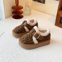 Kids Girls Thick Sole Fleece Lined Slip On Low Top Winter Casual Snow Boots 27 beige