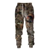 Outback Thick Fleece Lined Men's Sweatpants, Camo Beast Art Jogger Trousers, Realistic Wildlife Designs, Relaxed Cut for Wilderness Outings 6XL black