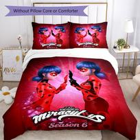 3pcs Ladybug Bedding Set Duvet Cover Closure Includes 1 Duvet Cover & 2 Pillowcases, Soft and Comfortable for All Seasons. 135cmx200cm