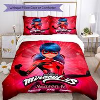 3pcs Ladybug Bedding Set Duvet Cover Closure Includes 1 Duvet Cover & 2 Pillowcases, Soft and Comfortable for All Seasons. 180cmx210cm