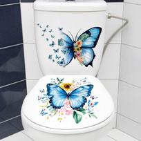Waterproof Vibrant Floral Toilet Seat Stickers Self-Adhesive Bathroom Decor Set for Small Bathroom Decoration A1