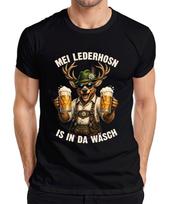 Mei Lederhosn is in da Laundry Deer Oktoberfest Lederhosen Dirndl Men's T-Shirt 3XL