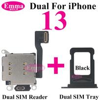 1set Dual Sim Card Reader Flex Cable for iPhone 13 14 Pro Max 15 16 Plus Dual Sim Tray Slot Nano Connector Holder Adapter